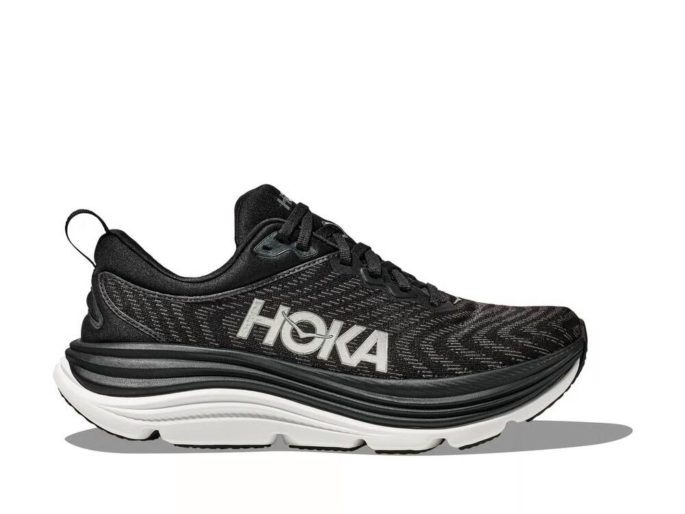 NEW HOKA women's gaviota 5 wide shoe in black / white
